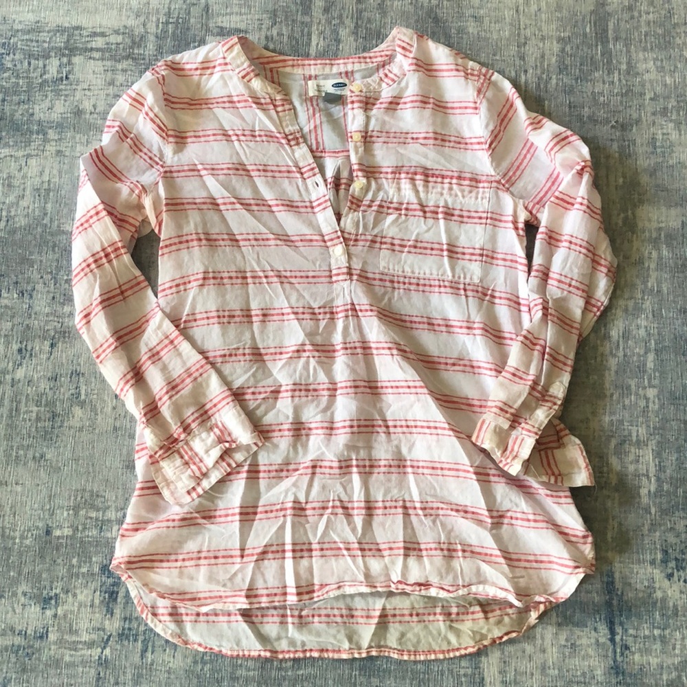 Lightweight pink striped tunic